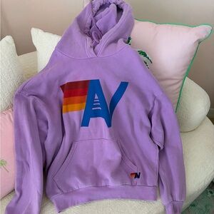 Aviator Nation Lavender Hoodie with Multicolor Accents